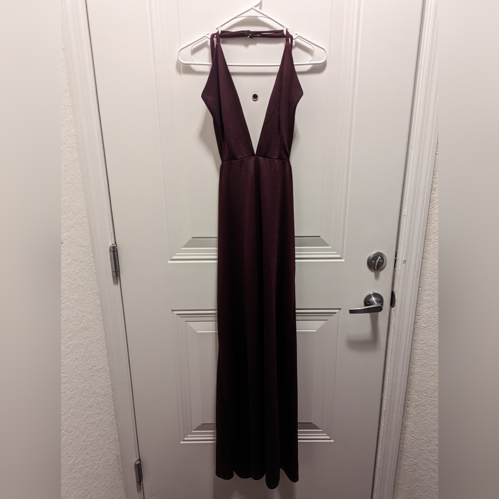 Charlotte russe deep purple backless dress